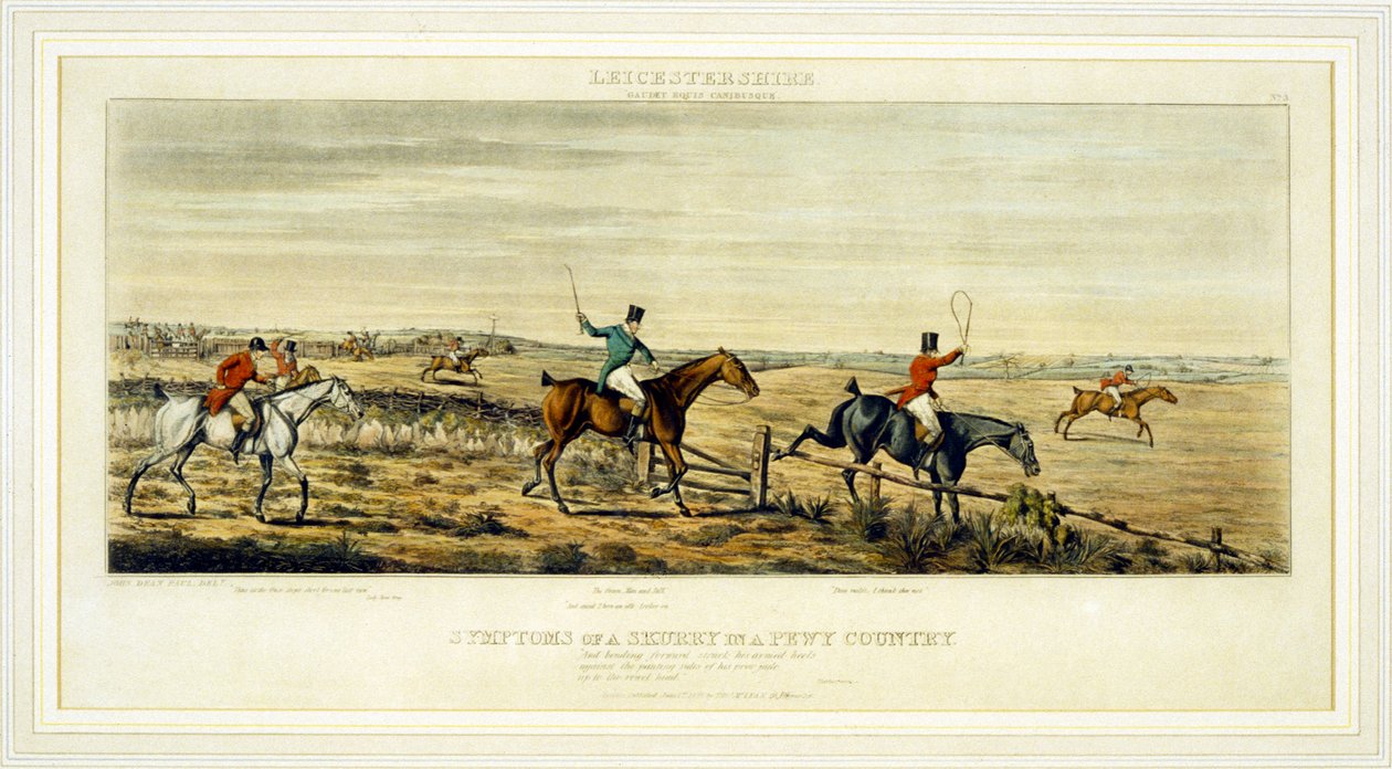 Symptoms of a Scurry, The Leicestershires, graveret af Henry Alken (1785-1851) 1825 (farvegravering) af John Dean (after) Paul
