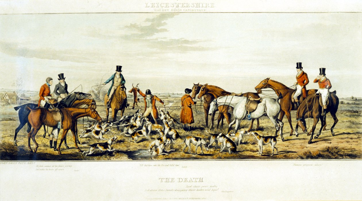 The Death, The Leicestershires, graveret af Henry Alken (1785-1851) 1825 (farvegravering) af John Dean (after) Paul