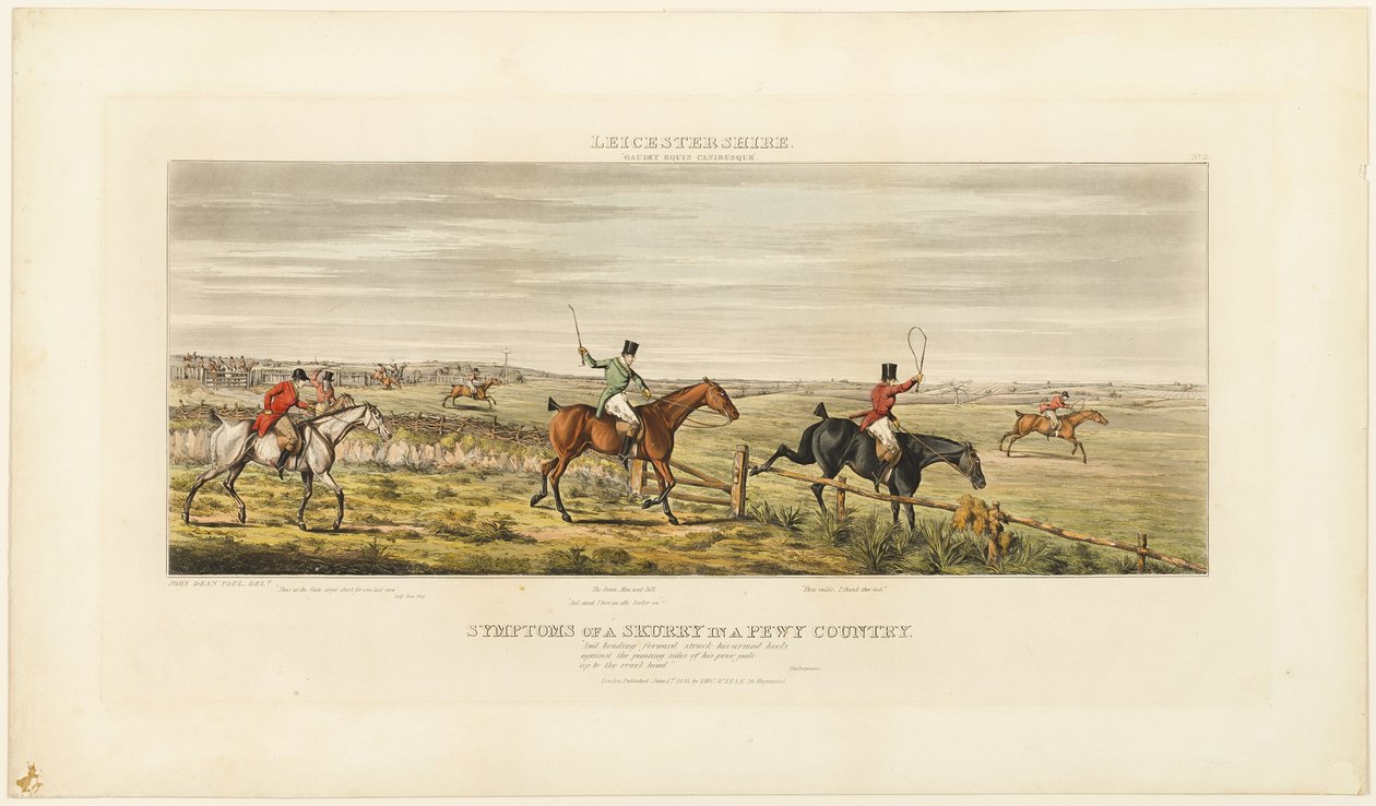 Symptomer på en Skurry, planche tre fra The Leicestershire Hunt af John Dean Paul