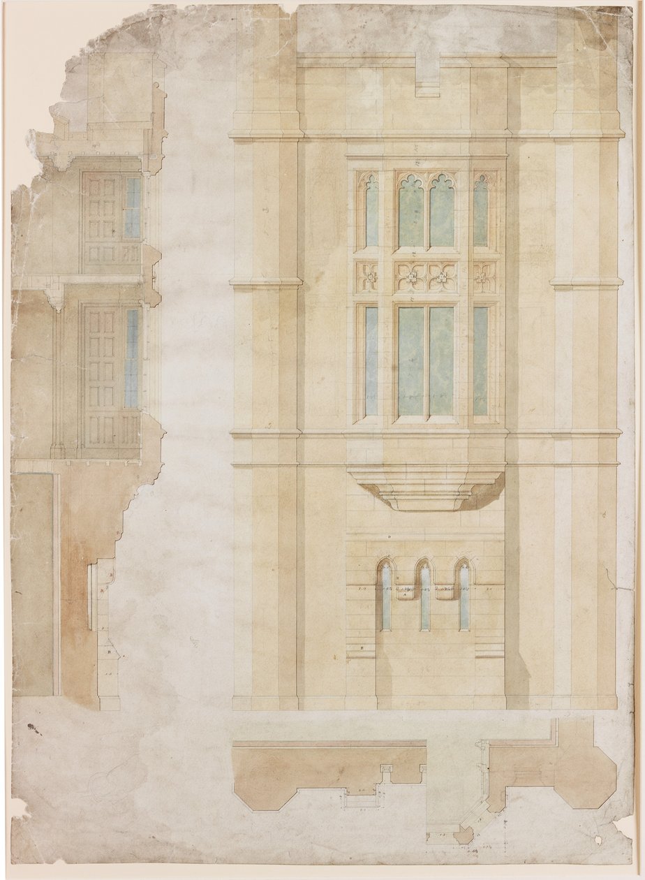 Design til Oriel Window, Holme Eden (blæk) af John Dobson