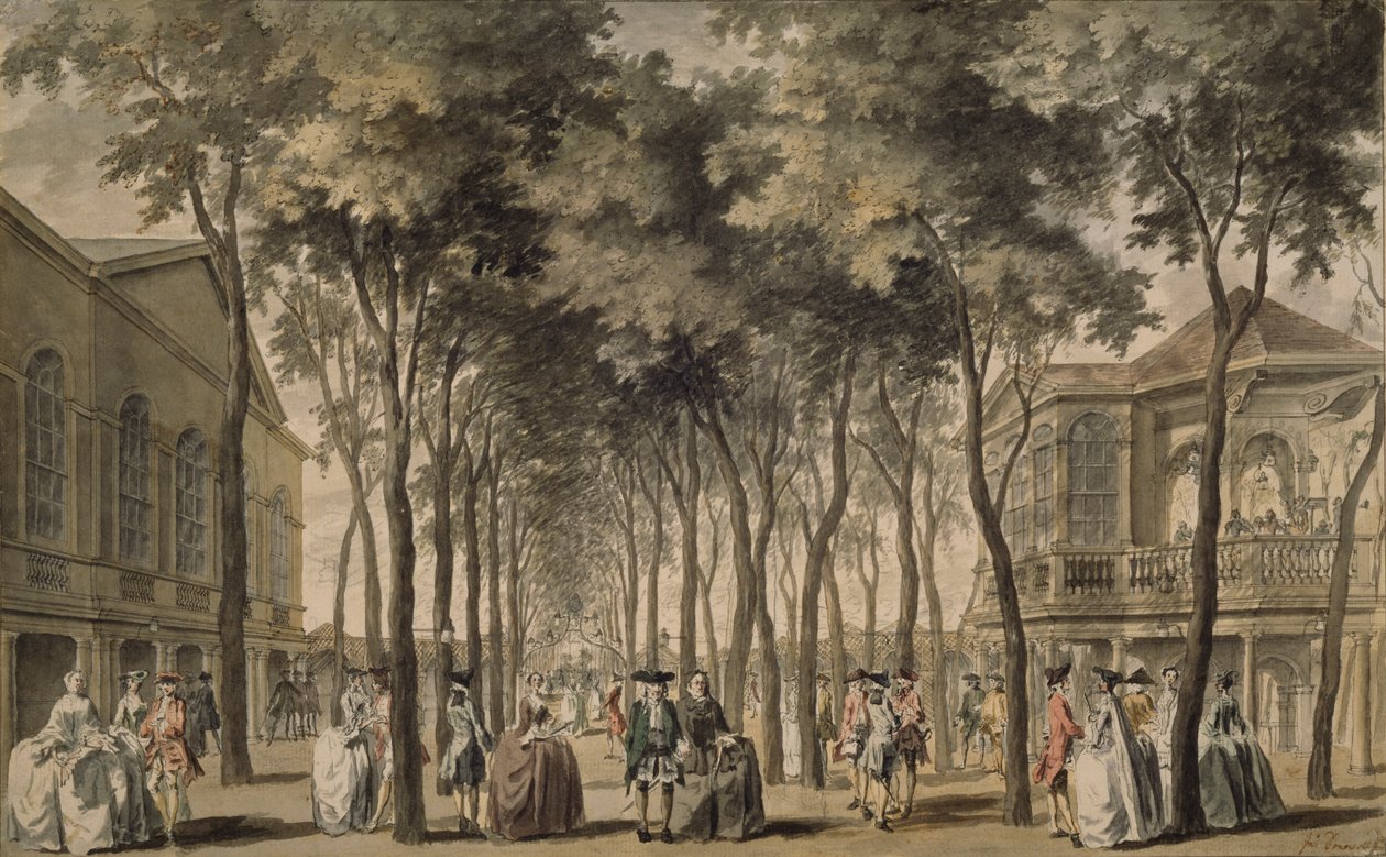 En udsigt over Grand Walk, Marylebone Gardens, 1778-86 af John Donowell