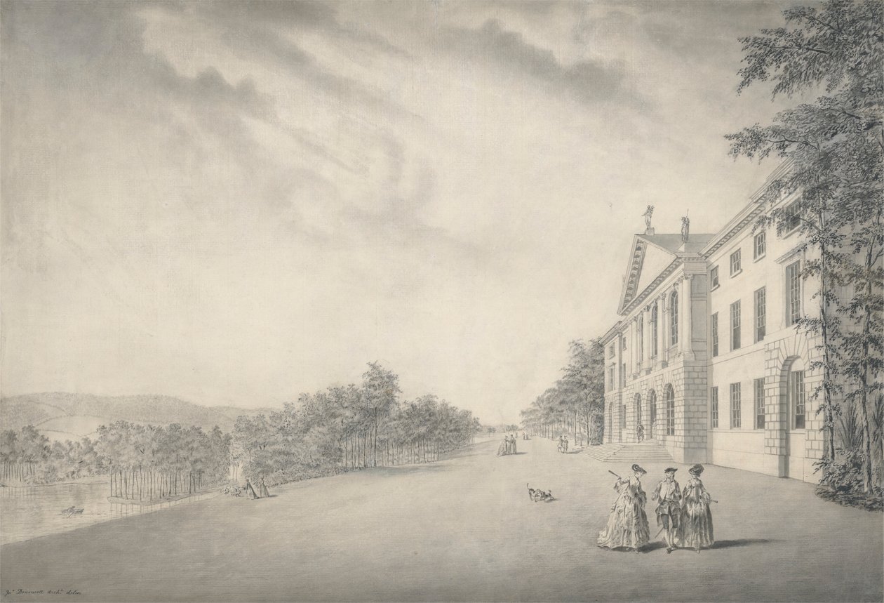 East View af West Wycombe House, Buckinghamshire af John Donowell