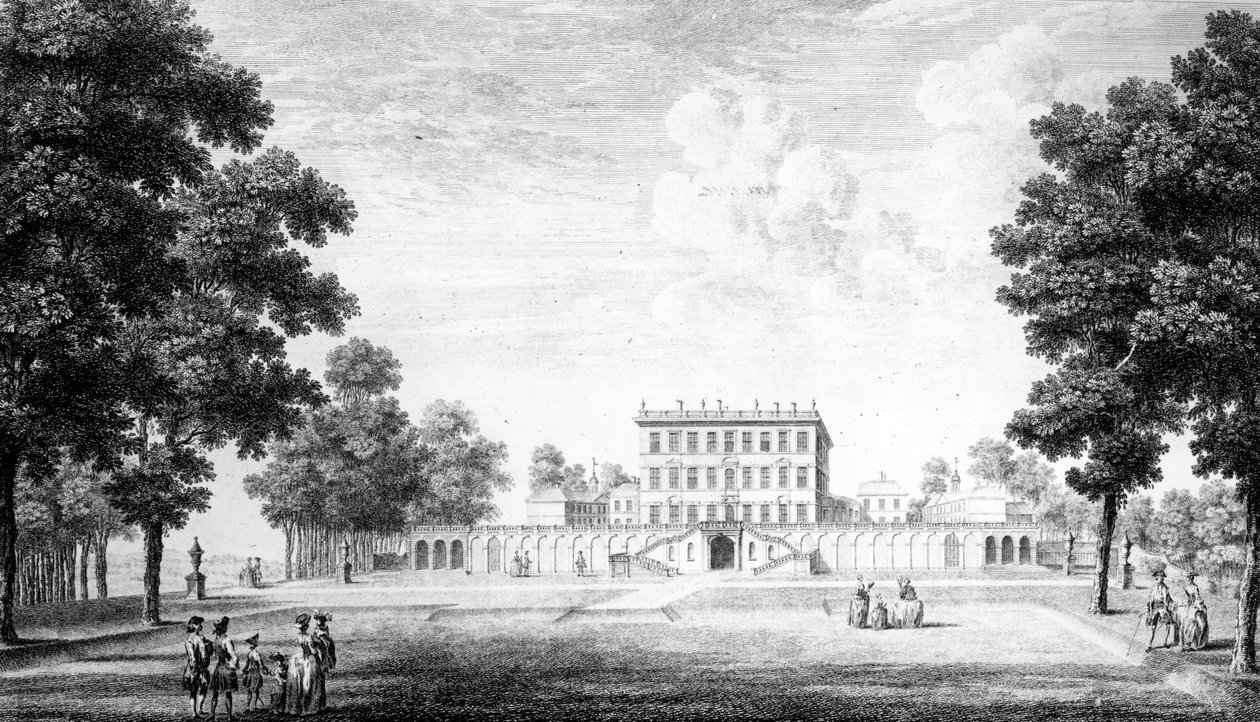 Havefronten til Cliveden House i county of Bucks, 1753 af John Donowell