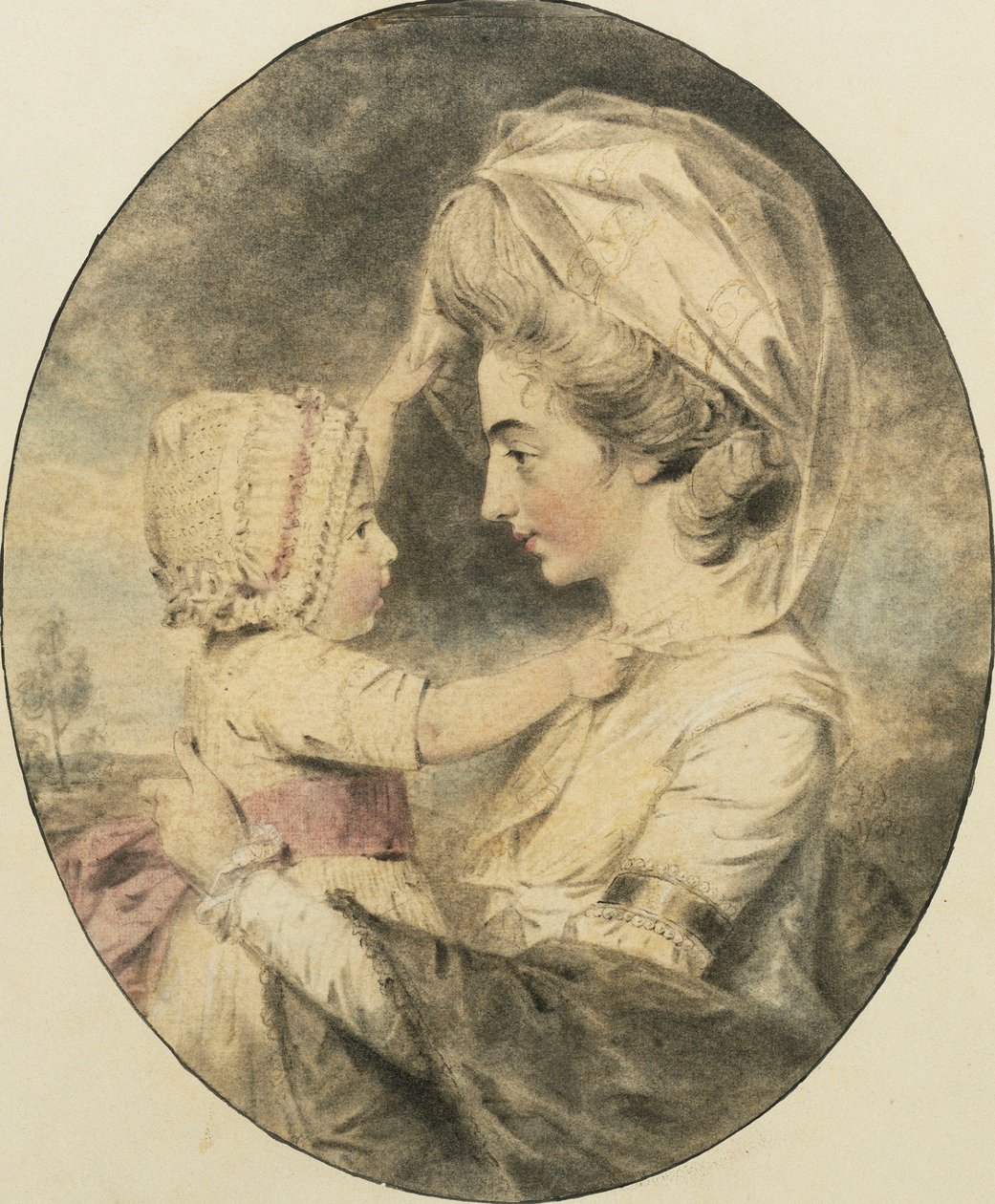 Portræt af fru Hartop og hendes barn, 1780 af John Dowman