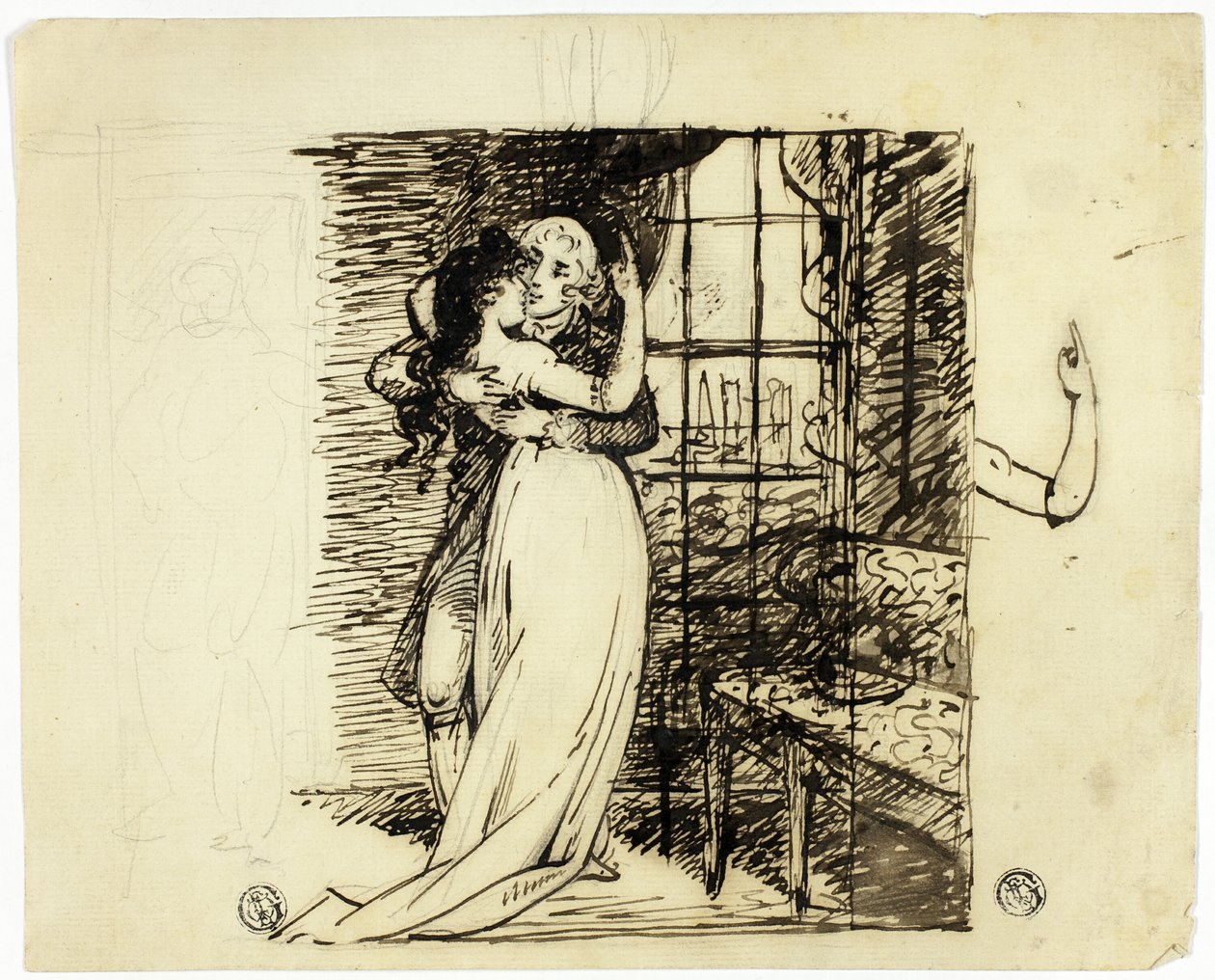 Elskende i et rum af John Downman