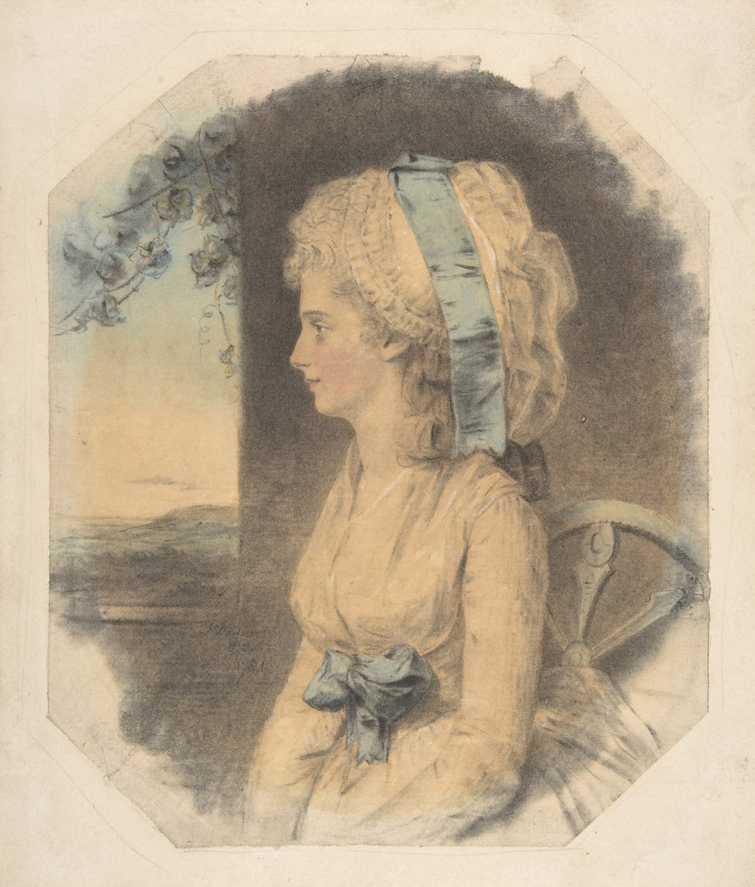 Miss Mary Cruikshank, eneste søster til James Cruikshank, 1781. af John Downman