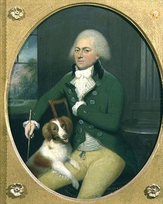 Portræt af en herre med sin hund af John Downman