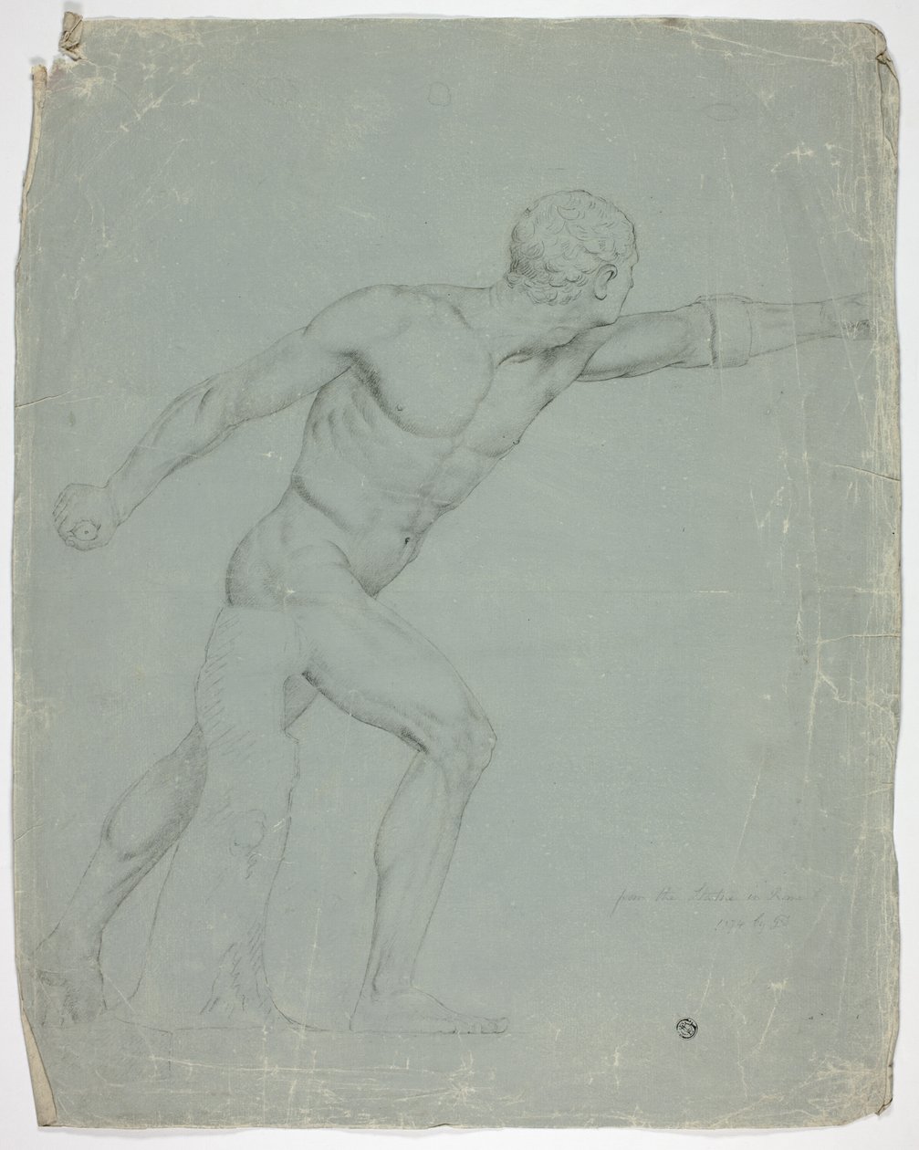 Borghese Gladiator fra statuen i Rom af John Downman