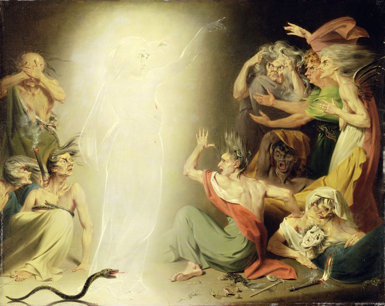 The Ghost of Clytemnestra Awakening the Furies, 1781 af John Downman