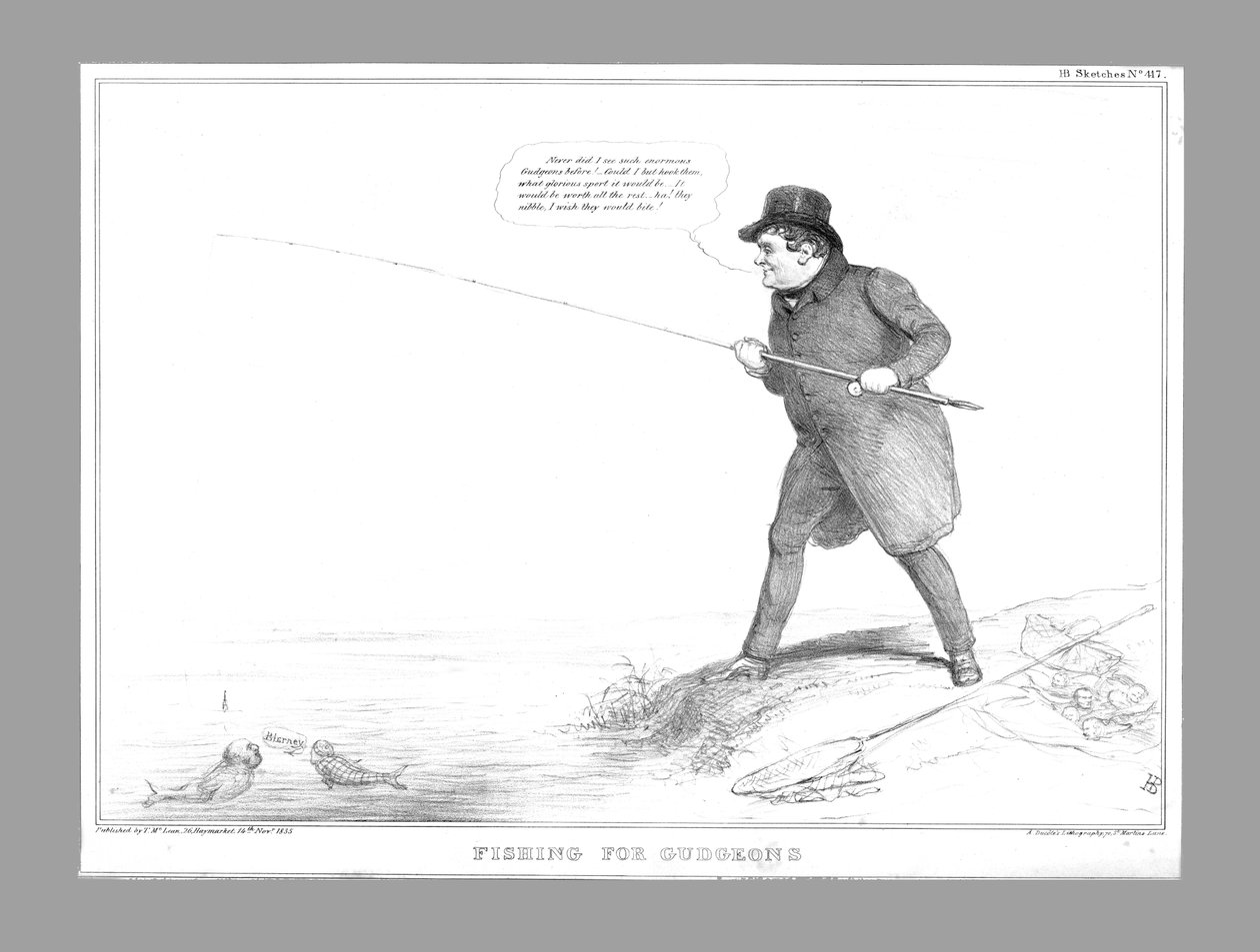 Fishing for Gudgeons, 1835. af John Doyle