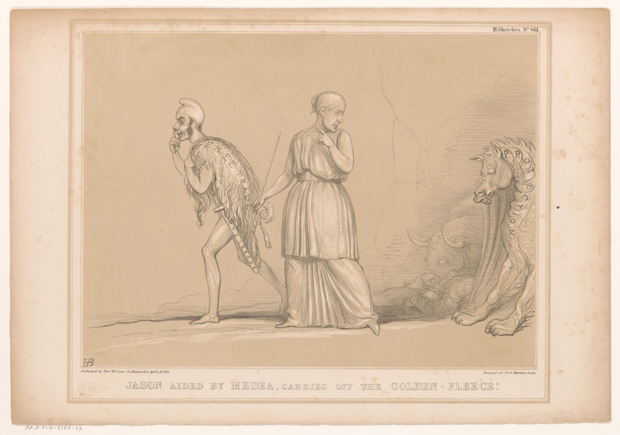 Spotprent mødte Richard Cobden som Jason Jason, hjulpet af Medea, bærer Golden-Fleece