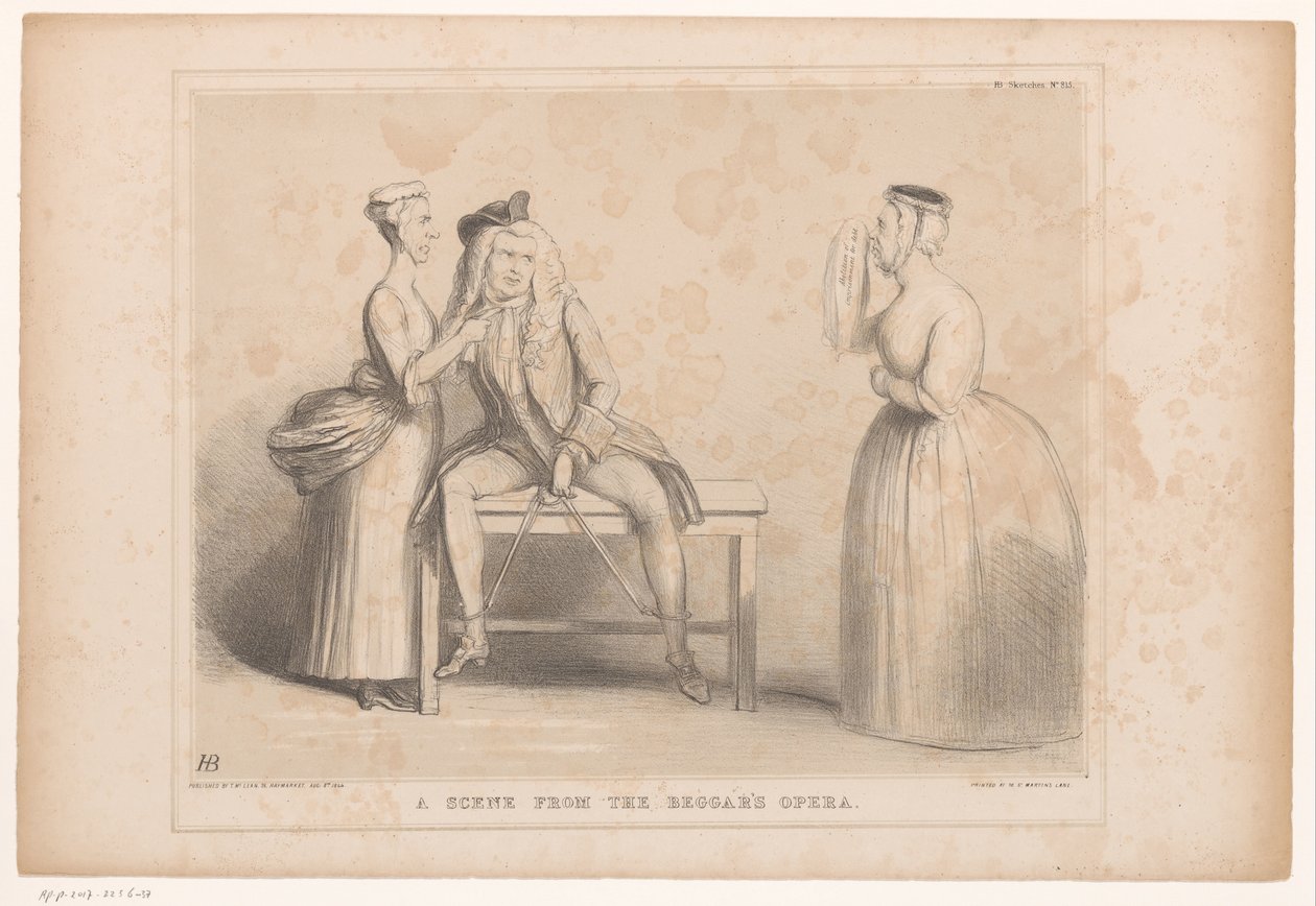 Spotprent med scene fra Tiggerens Opera Scene fra Beggar