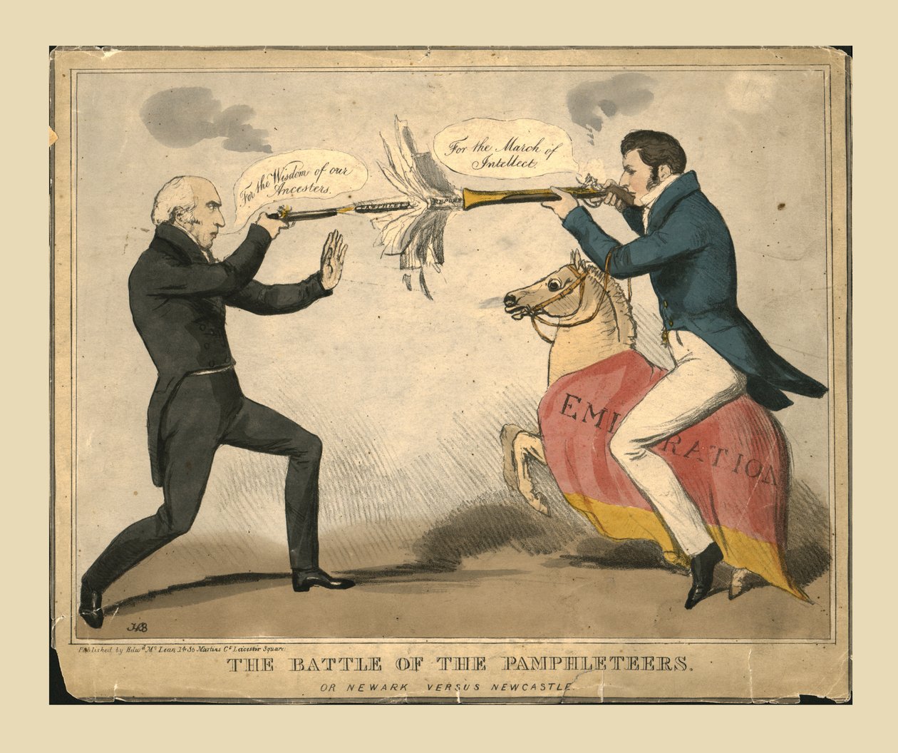 Pjecernes kamp. Eller Newark versus Newcastle, 1829. af John Doyle