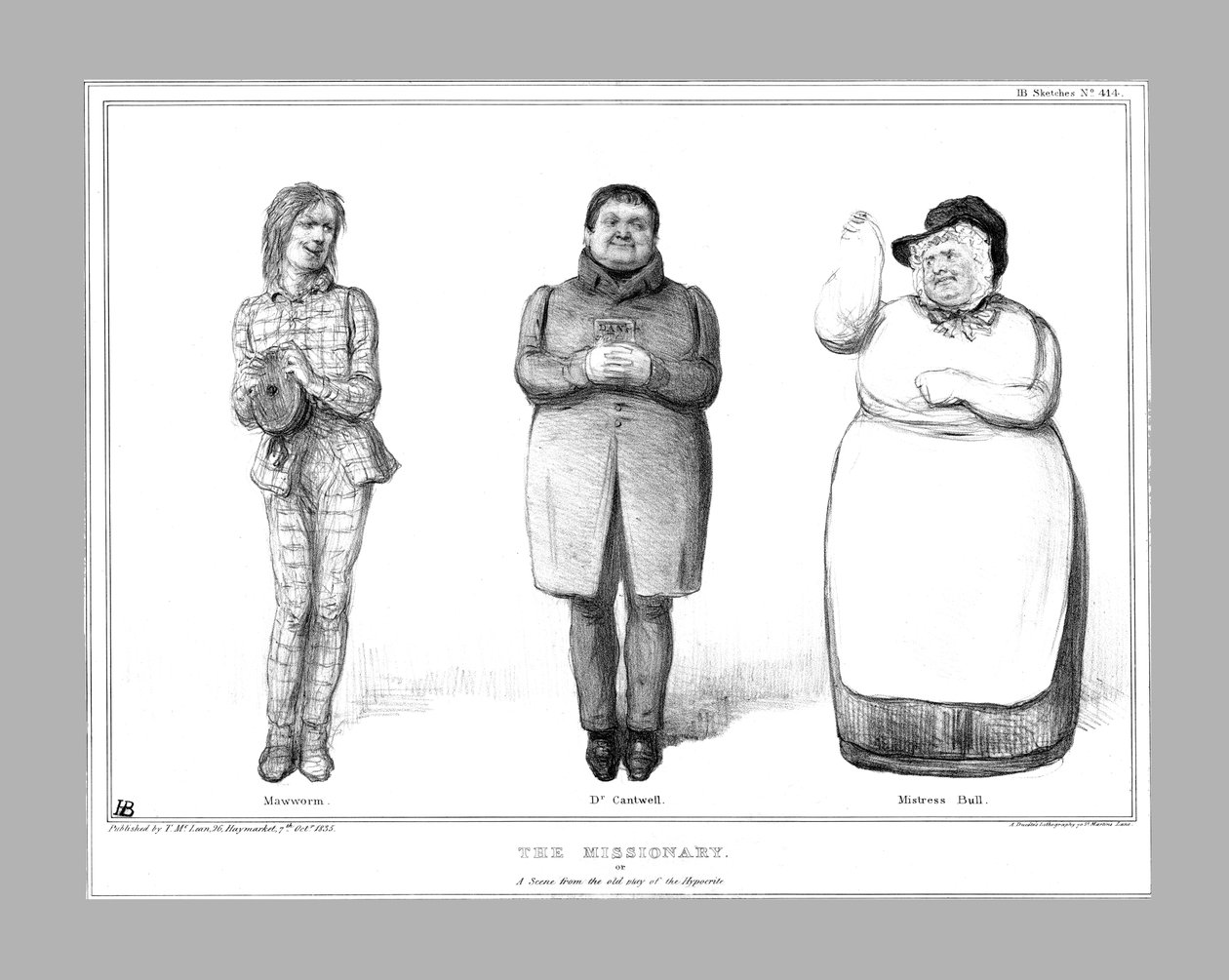 Missionæren. Eller en scene fra det gamle skuespil om Hykleren, 1835. af John Doyle