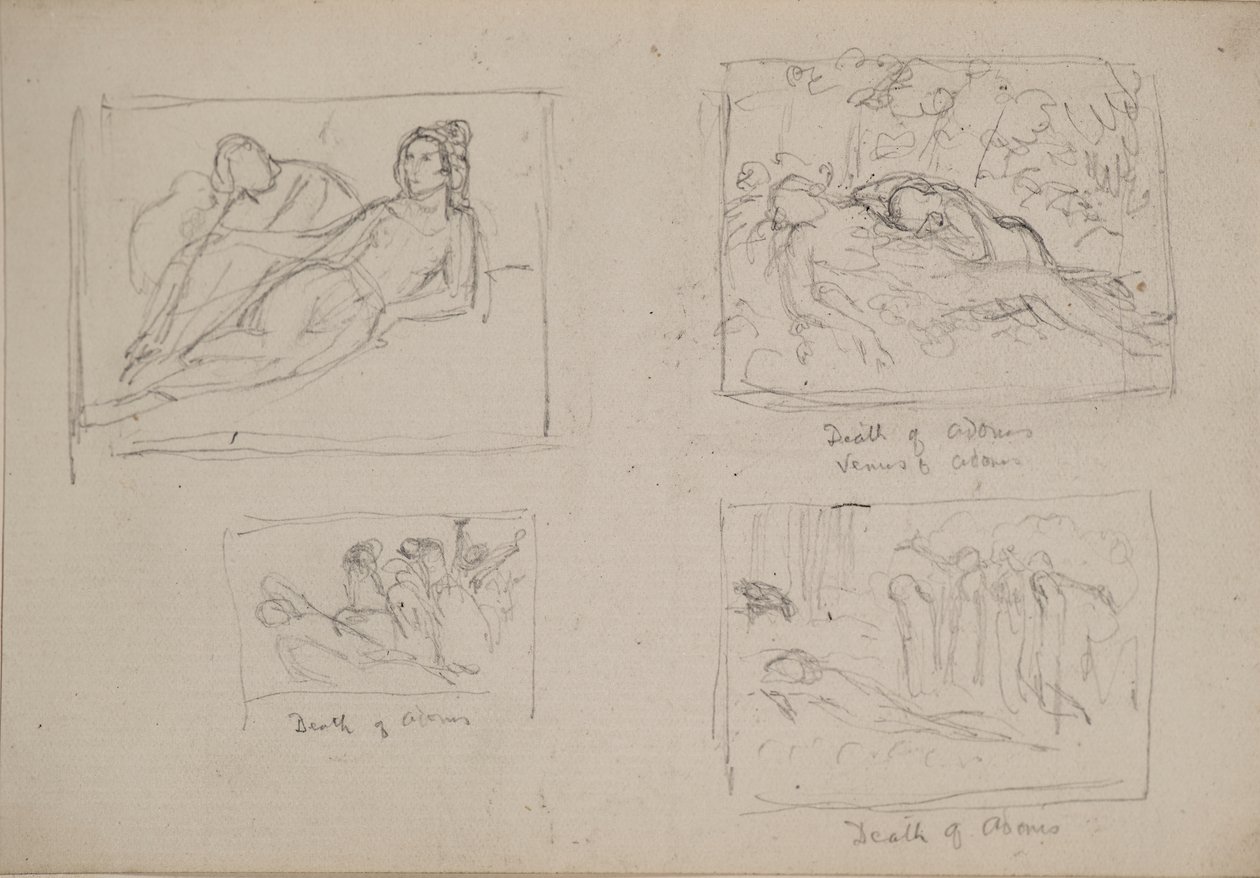 Adonis død (blyant) af John Duncan