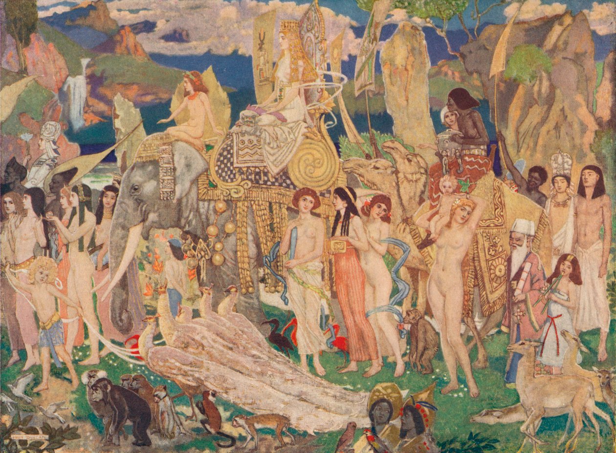 Elfenben, aber og påfugle Dronningen af Saba, c1909 af John Duncan