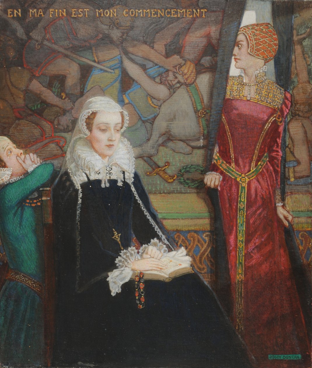 Mary Queen of Scots ved Fotheringhay, ca. 1929 (tempera på lærred) af John Duncan