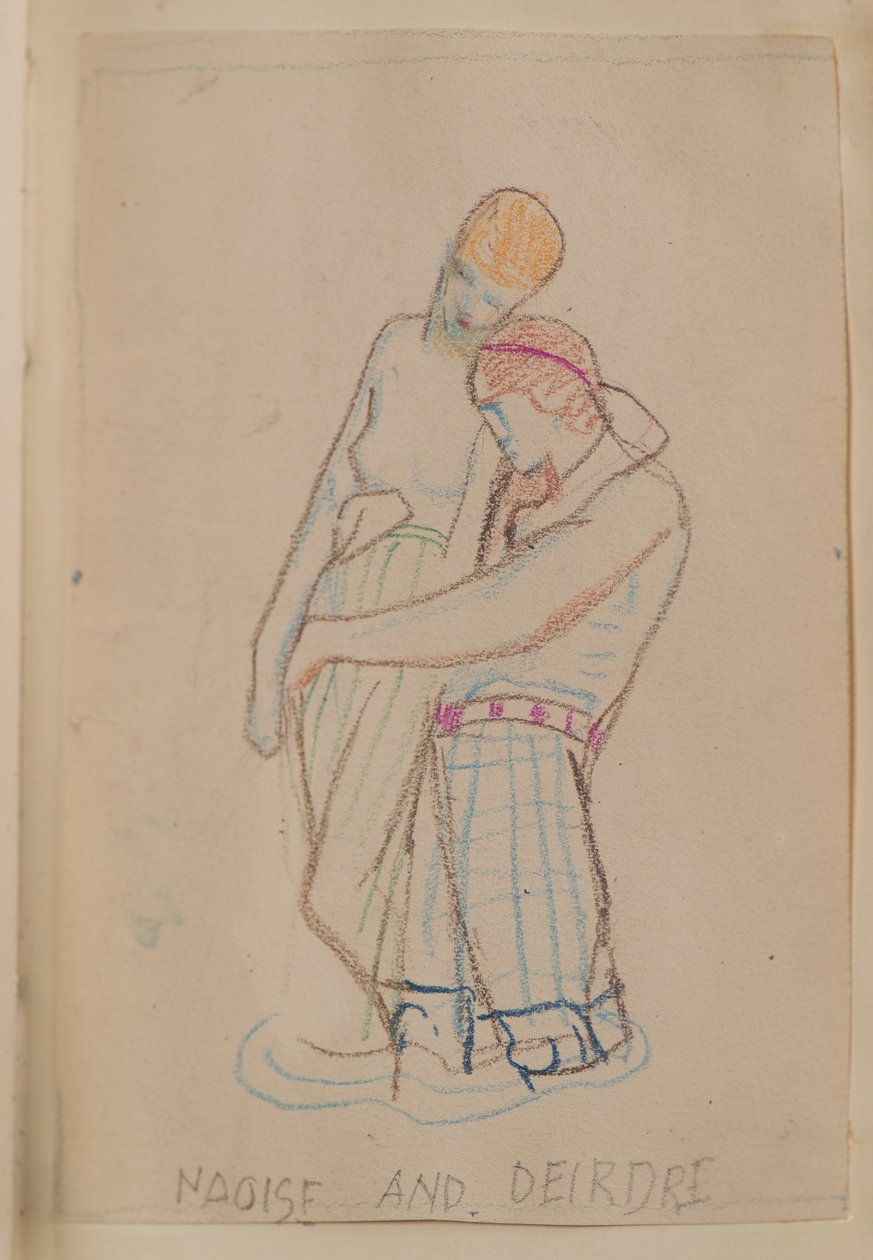 Naoise og Deirdre (blyant) af John Duncan