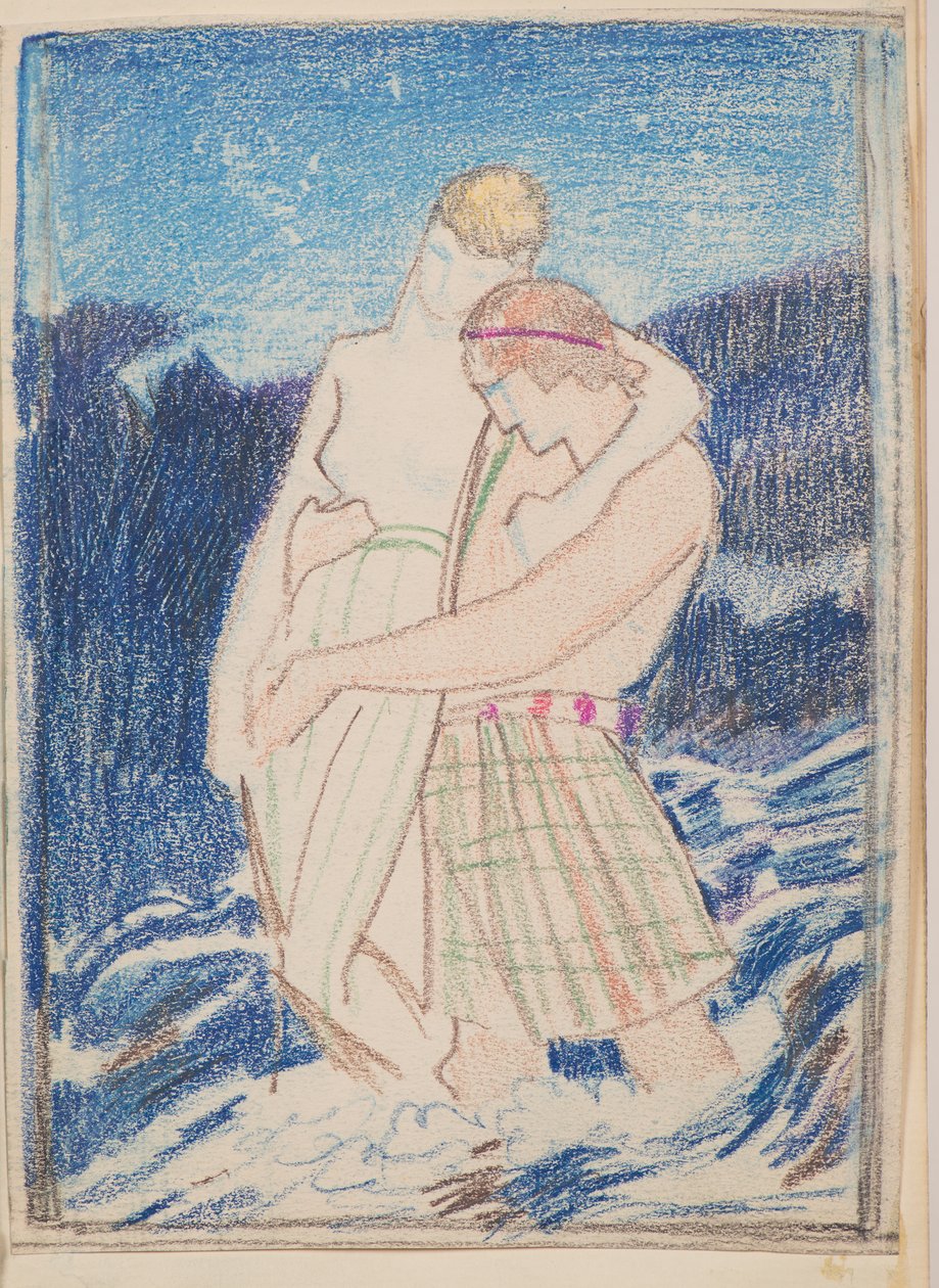 Naoise og Deirdre (blyant) af John Duncan