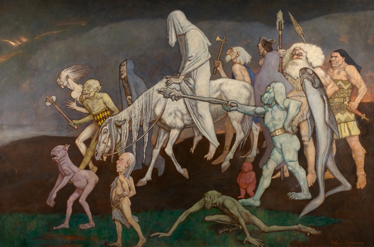 The Fomors (eller The Powers of Evil Abroad in the World), ca. 1939 (tempera) af John Duncan