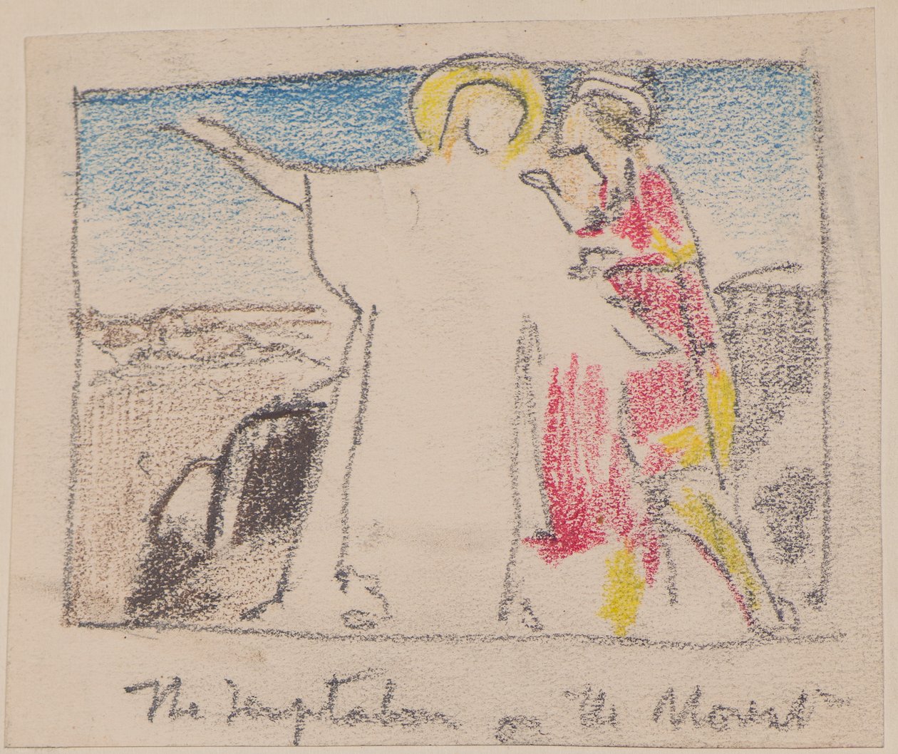 Fristelsen på bjerget (blyant) af John Duncan
