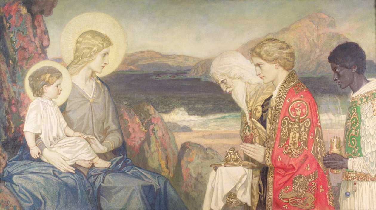 The Three Magi, 1915 (tempera på lærred) af John Duncan