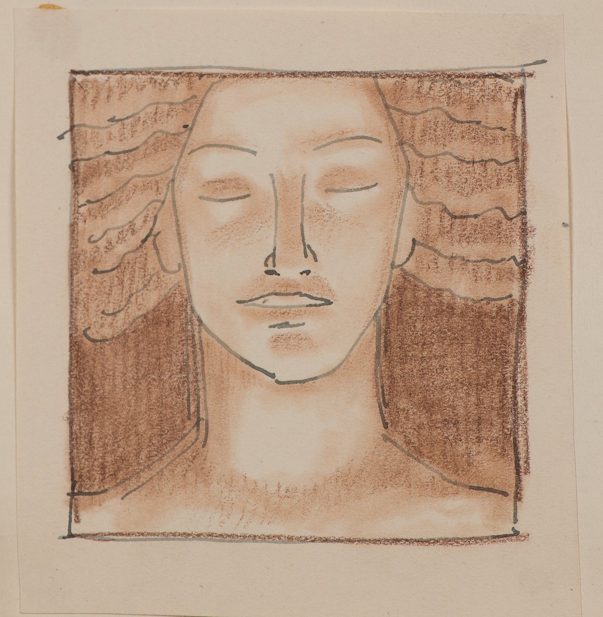 Uden titel [Mand ansigt] (blyant) af John Duncan