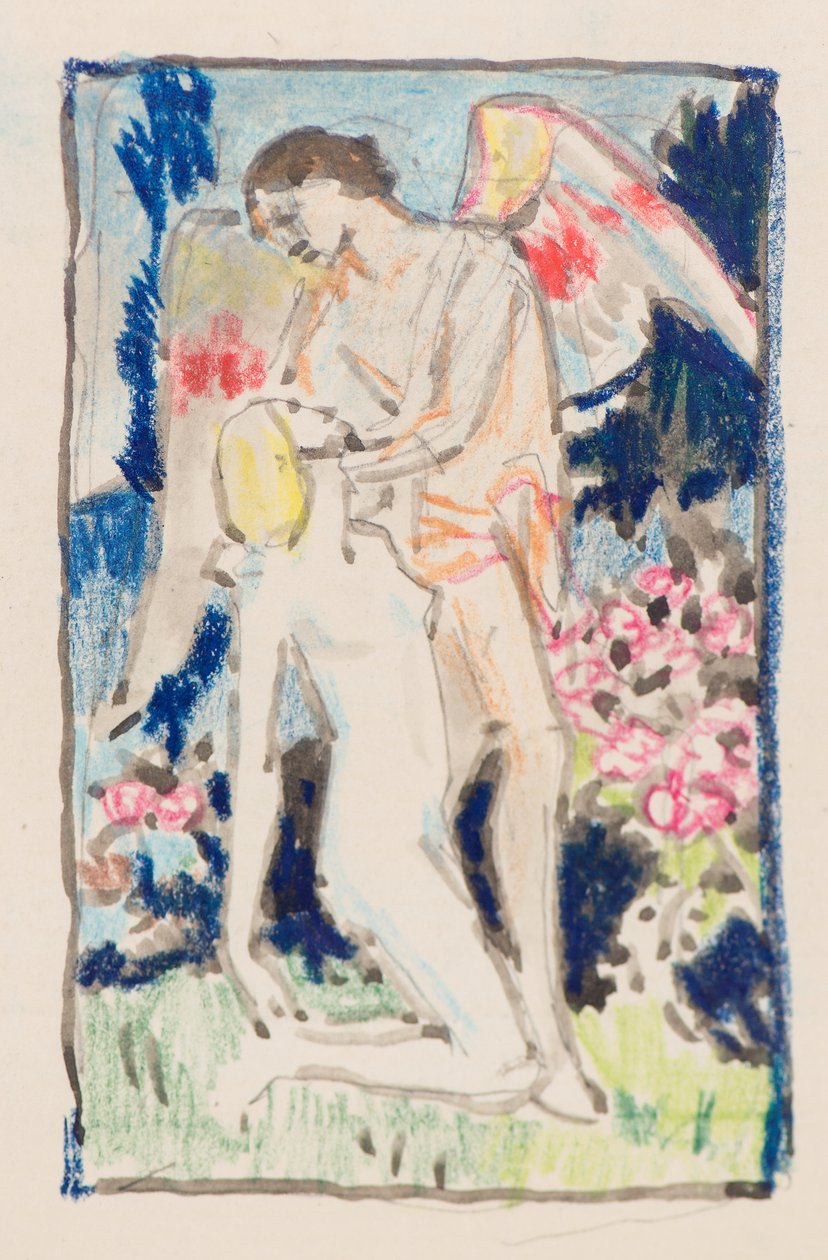 Uden titel [Mindre version af Love Passing By] (blyant) af John Duncan