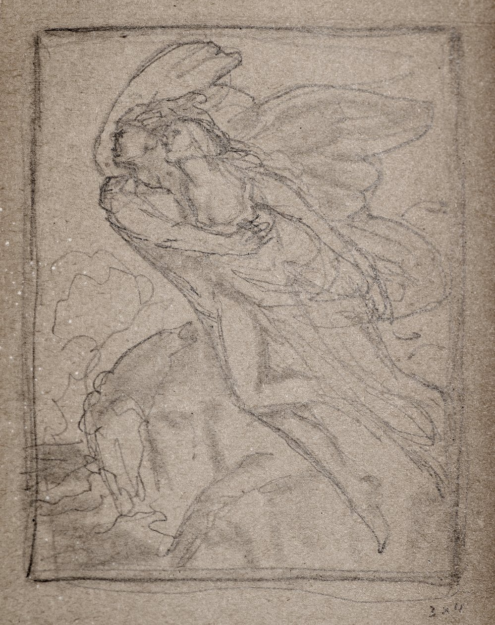 Uden titel [To engle] (blyant) af John Duncan