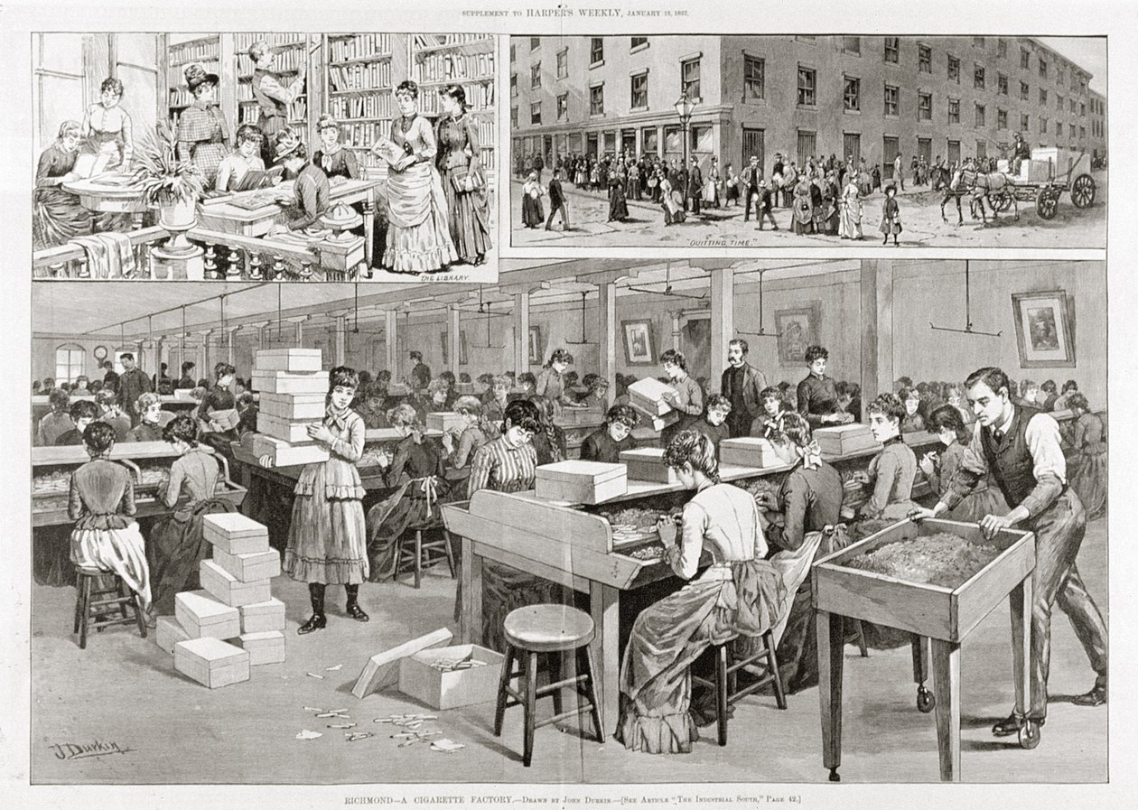 Scener med cigaretproduktion, 1887 af John Durkin
