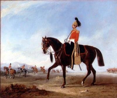 En bereden officer og strejker fra 3rd Dragoon vagter på manøvrer af John E. Ferneley
