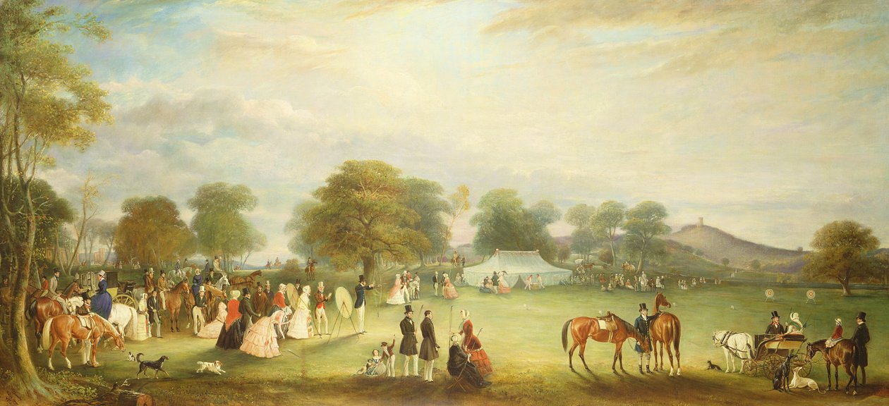 Bueskydningsmøde i Bradgate Park, Leicestershire, 1850 af John E. Ferneley