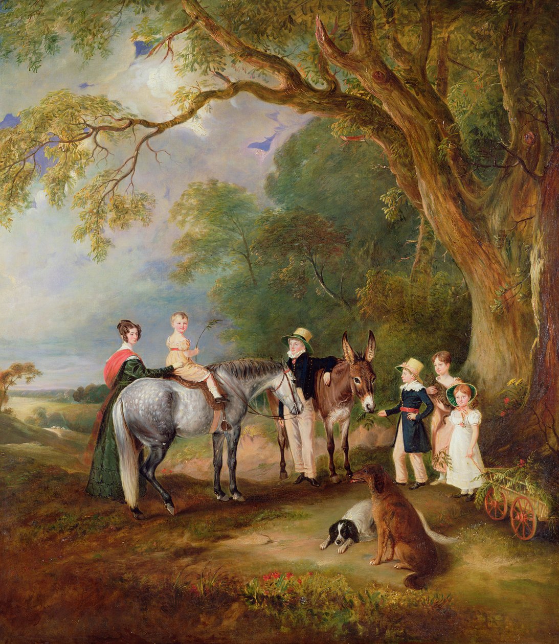Frøken Catherine Herrick med sine niecer og nevøer, de fem ældre børn af præsten og fru Henry Palmer, 1827 af John E. Ferneley