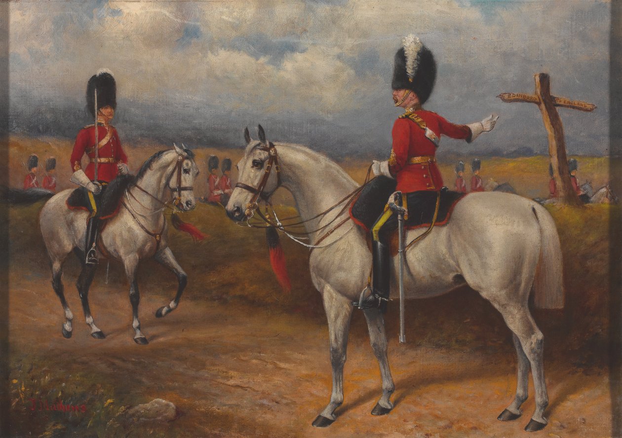 To beredne officerer fra 2nd Dragons (Royal Scots Greys) af John Edward Chapman Mathews