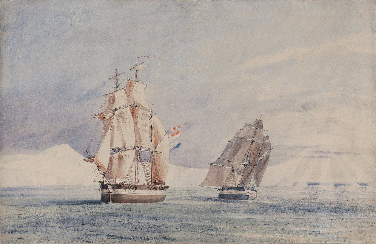 H.M. Skibe Erebus og Terror i Rosshavet af John Edward Davis