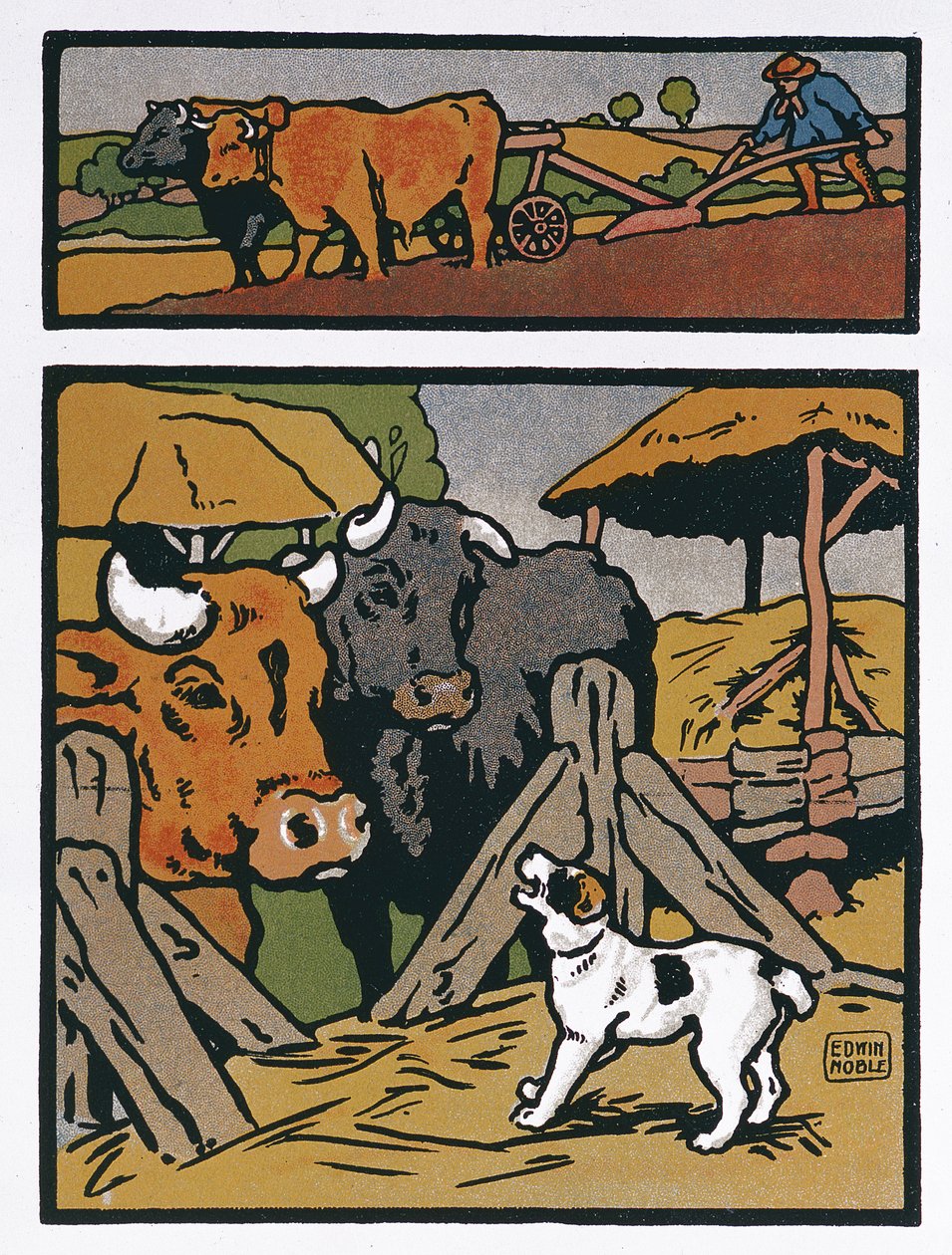 Illustration til The Dog and the Cow, fra 