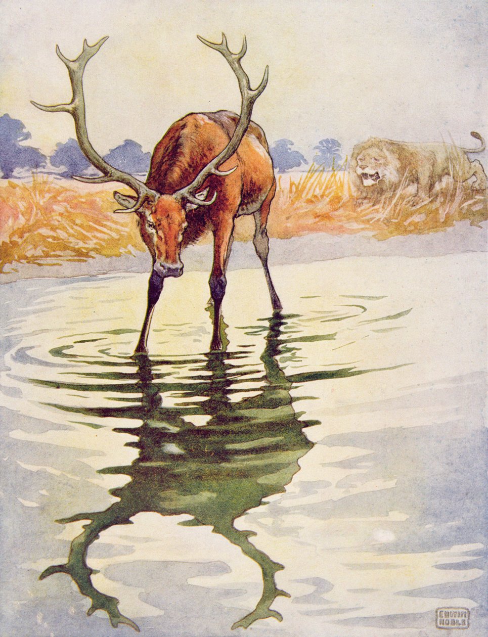 The Stag and its Reflection fra 