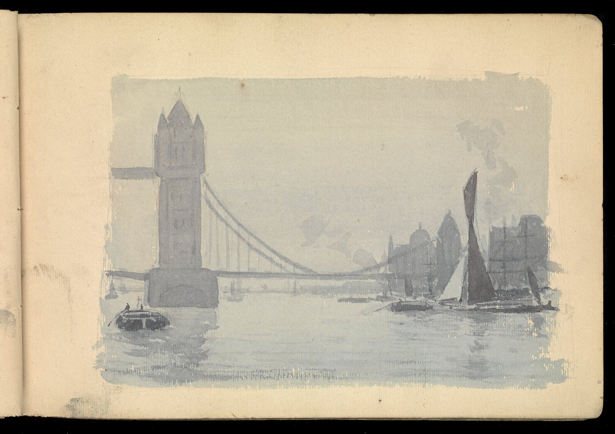 Themsen i London, skitsebog af John Everett