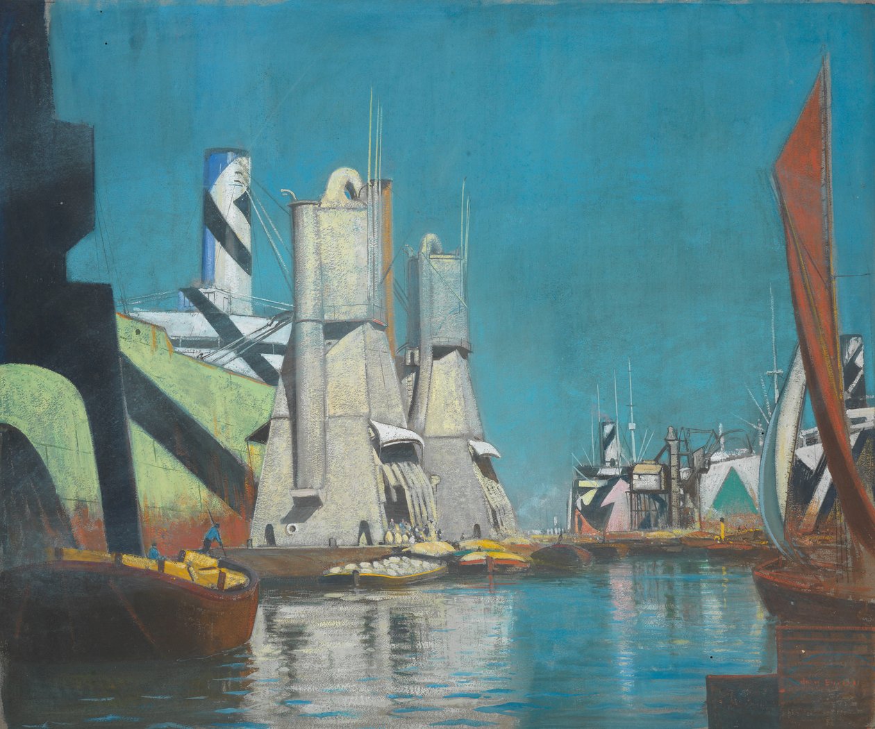 Kornhavnen under Første Verdenskrig af John Everett