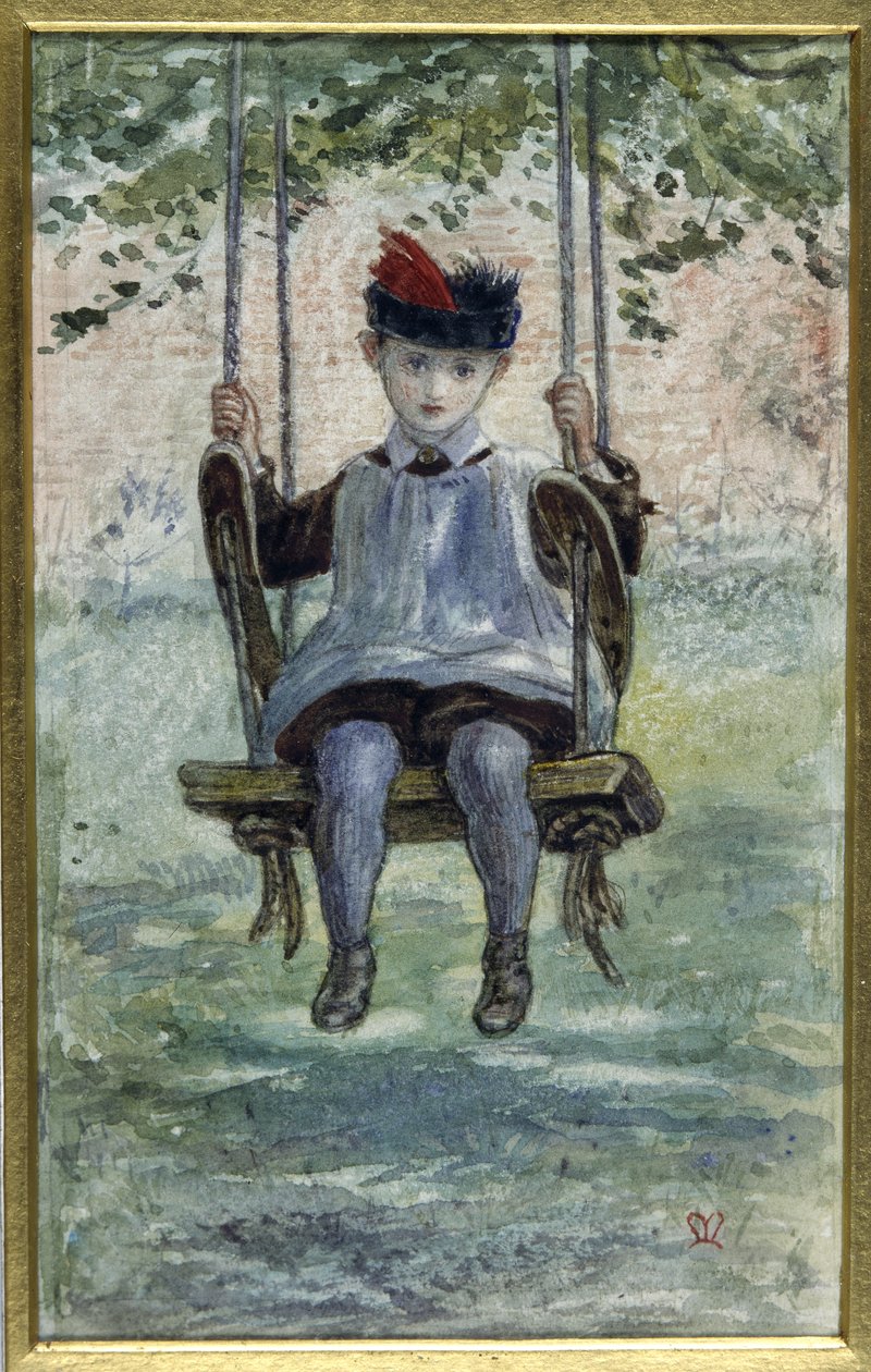En dreng på en gynge (akvarel) af John Everett Millais