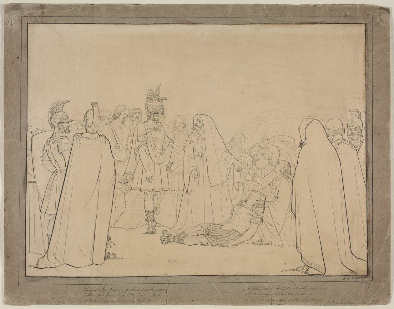 Aeneas viste liget af Pallas fra Virgils Aeneid, 1843. af John Everett Millais