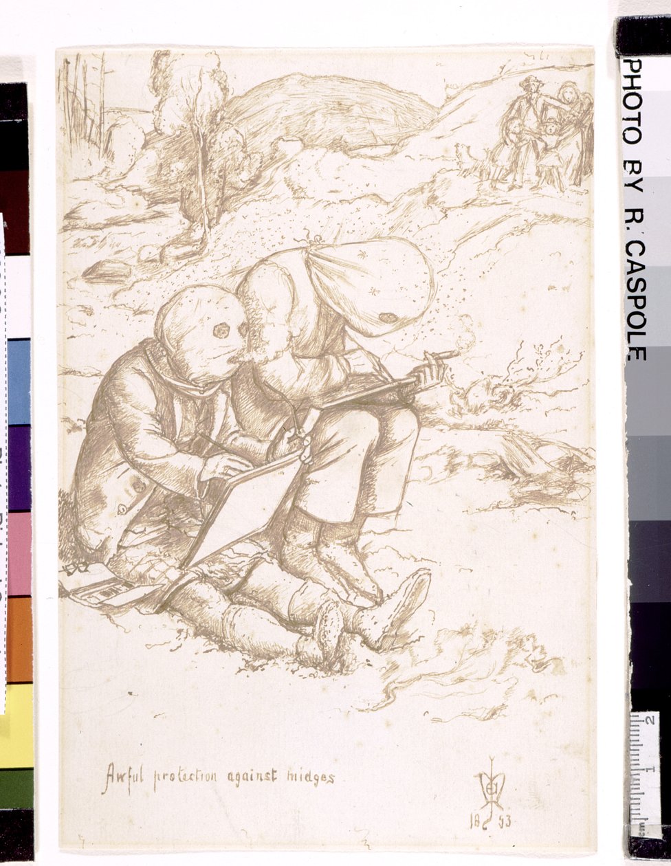 Awful Protection Against Midges, 1853 (pen og brunt blæk på papir) af John Everett Millais