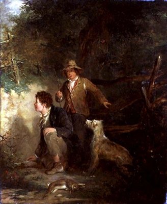 Boys Rabbiting (olie på lærred) af John Everett Millais