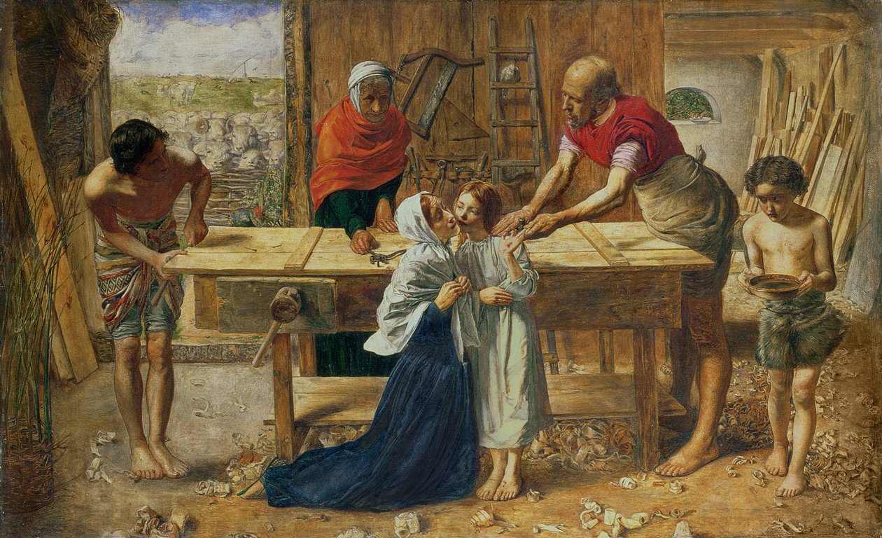 Kristus i sine forældres hus, 1863 af John Everett Millais