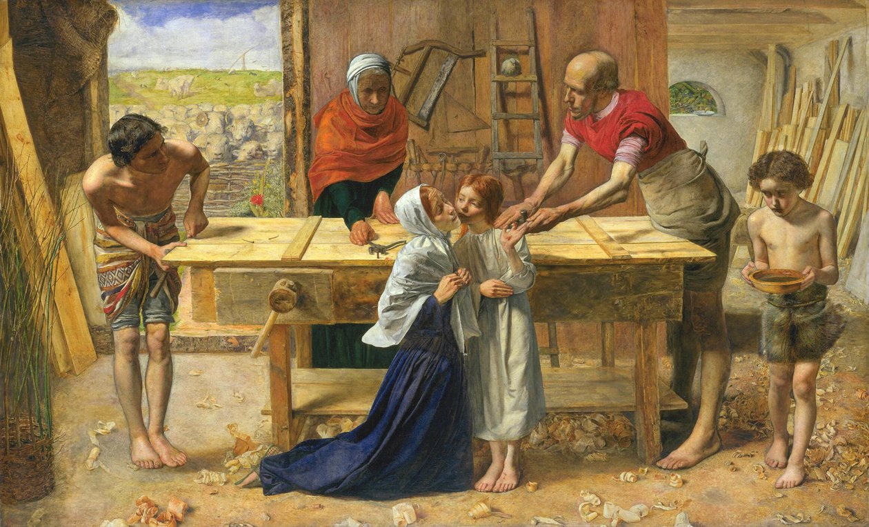 Kristus i sine forældres hus eller Tømrerens værksted af John Everett Millais