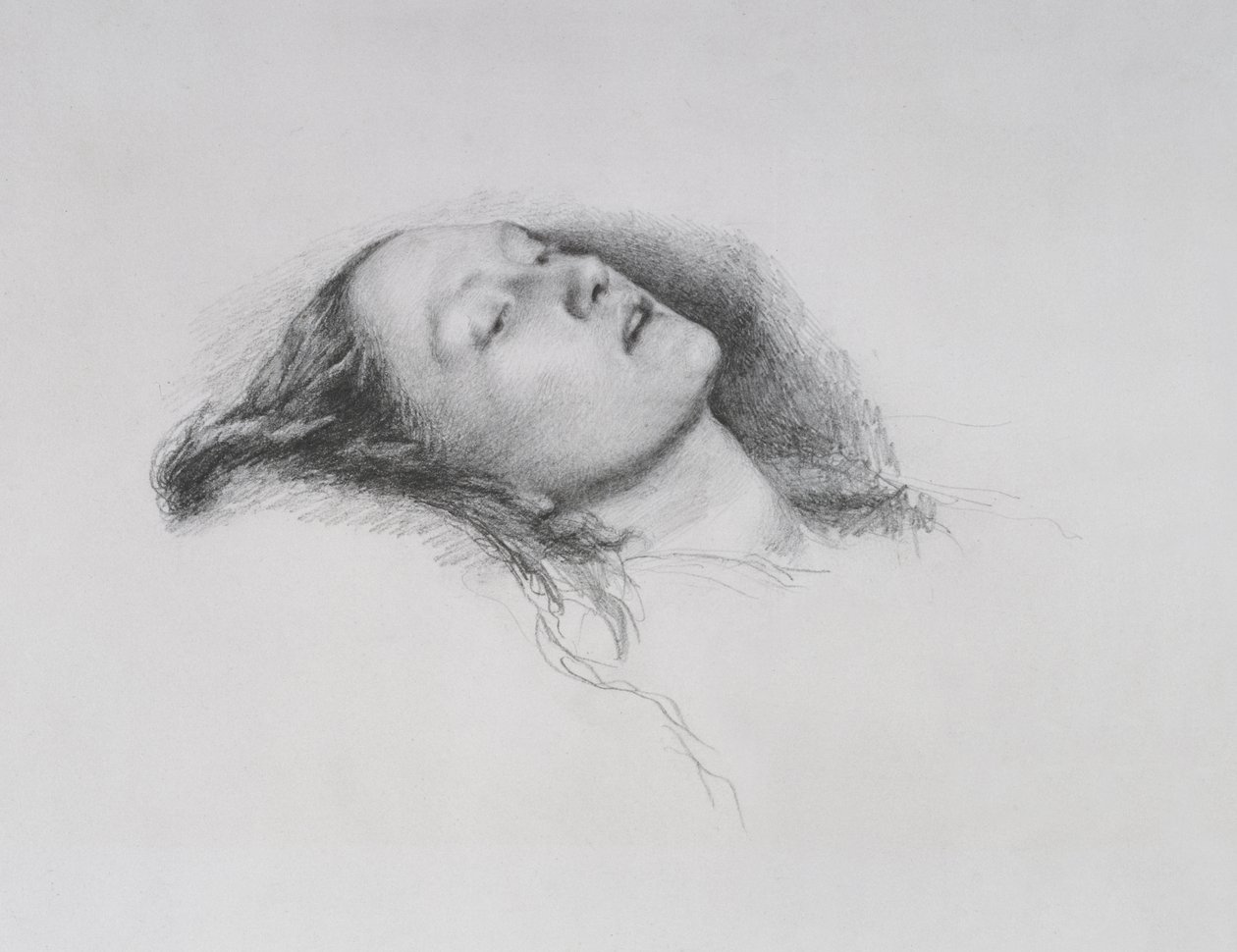 Elizabeth Siddal: Studie for "Ophelia", 1852 af John Everett Millais