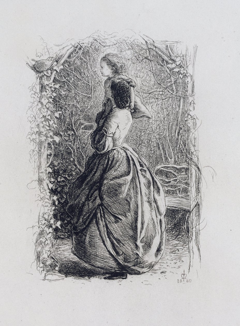 Godt forår (radering på papir) af John Everett Millais