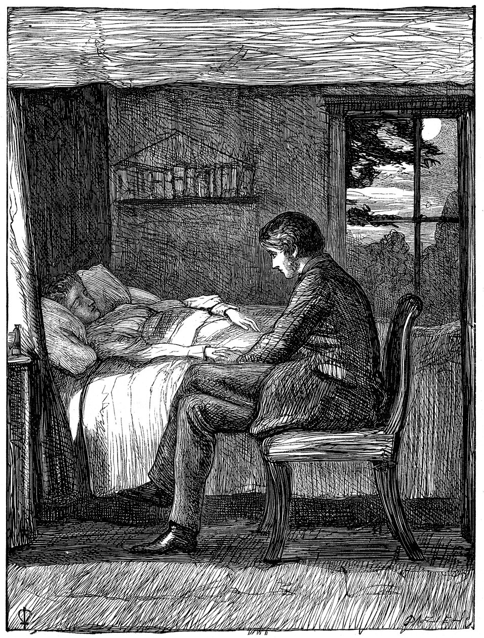 Illustration til digtet Last Words af Owen Meredith, 1860. af John Everett Millais