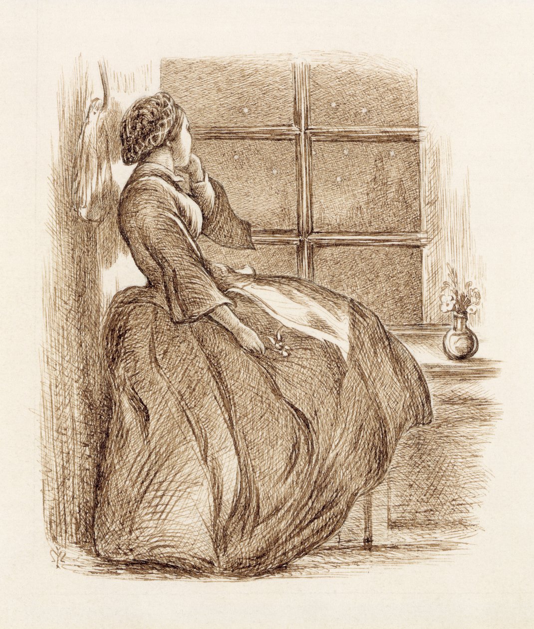 Lost Love, ca. 1859 (pen og blæk) af John Everett Millais