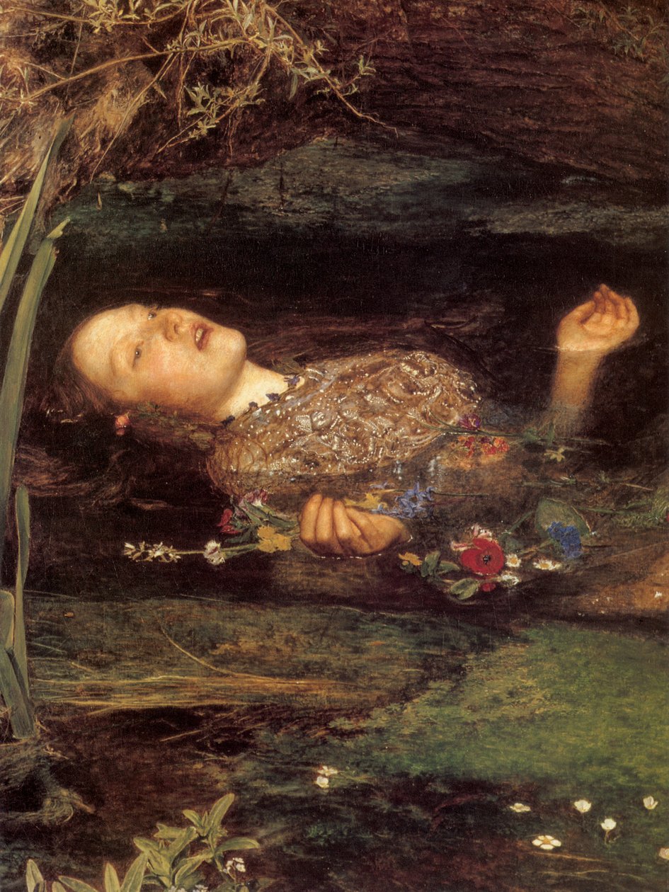 Ophelia, detalje af John Everett Millais